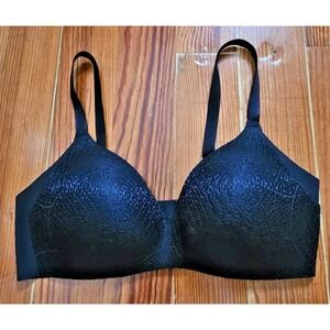 Knix Lace WingWoman's Contour Bra Black‎ Wireless Soft Lace Size 2